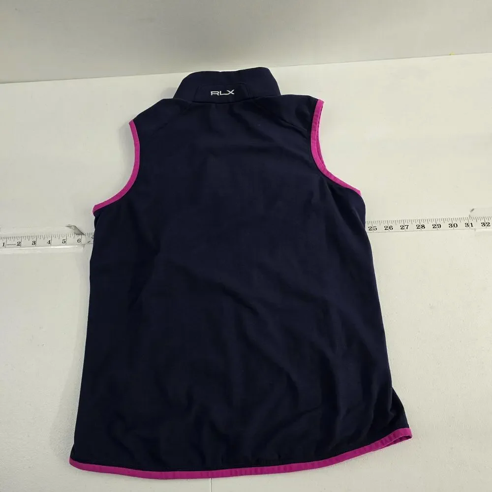 RLX Ralph Lauren Pelican Hill golf vest full zip womens blue Small 6498‎